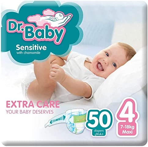 51O2vpHbddL._AC_SY780_ دكتور بيبي _ مقاس (4) عبوة 50 حفاضة - الصورة 1