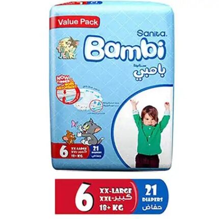 بامبي مقاس (6) عبوة اقتصادية 21 حفاضة