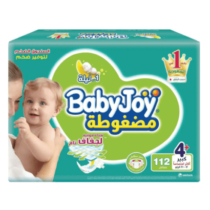 بيبي جوي _ مقاس (4+) صندوق ميجا 112 حفاضة