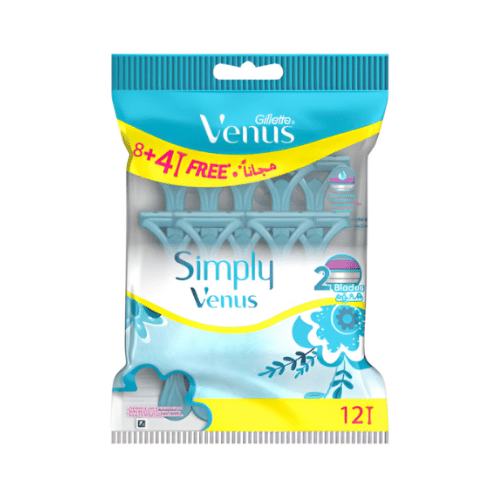 تعديل صور الموقع 500500 (12) جيليت _ ماكينة حلاقة سيمبلي فينوس بشفرتين للنساء 12 قطعة - الصورة 1