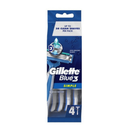 جيليت _ ماكينة حلاقة للرجال بلو 3 سيمبل 4 حبة