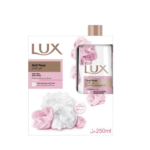 لوكس _ سائل استحمام الورد الناعم 250 مل + ليفة هدية