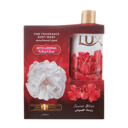 لوكس _ غسول الجسم المعطر روعة الغموض 250 مل + ليفة هدية