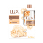 لوكس _ سائل استحمام بعطر الياسمين المخملي 500مل+لوفة هدية