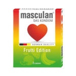 ماسكولان _ واقي ذكري نكهات فاكهة مبهجة لحماية ممتعة وجودة ألمانية 3 حبة