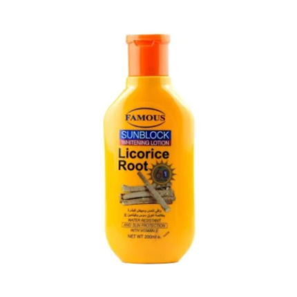 فيموس _ واقي الشمس بخلاصة عرق السوس وفيتامين E  مقاوم للماء 200مل