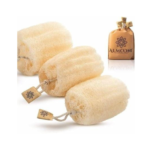 طقم ليف الموني الطبيعي - 3 قطع مع كيس حفظ